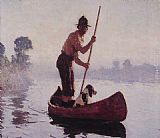 Benson Paintings - Indian Guide by Frank Weston Benson